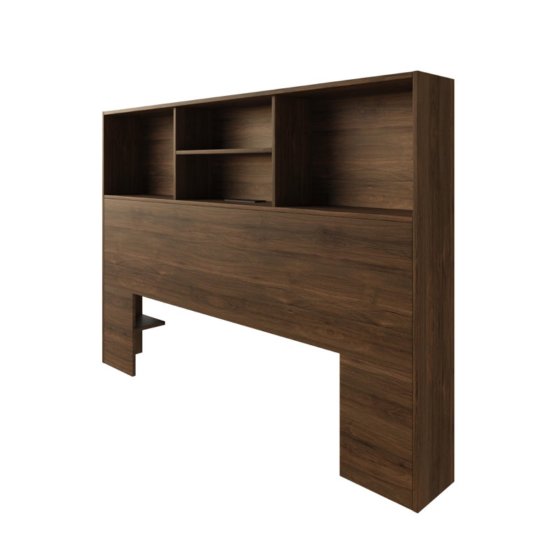 Pomona Full Bookcase Headboard with Charging Station & Storage, Full, Brown