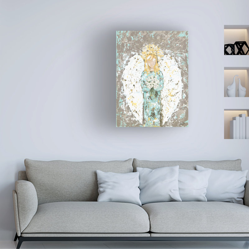 Bologolaise «Blessed Angel II» sur toile, H 24 po x l 18 po