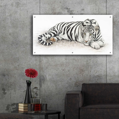 Bungalow rose «Siberian Tiger» par Jan Henderson, art mural en verre acrylique