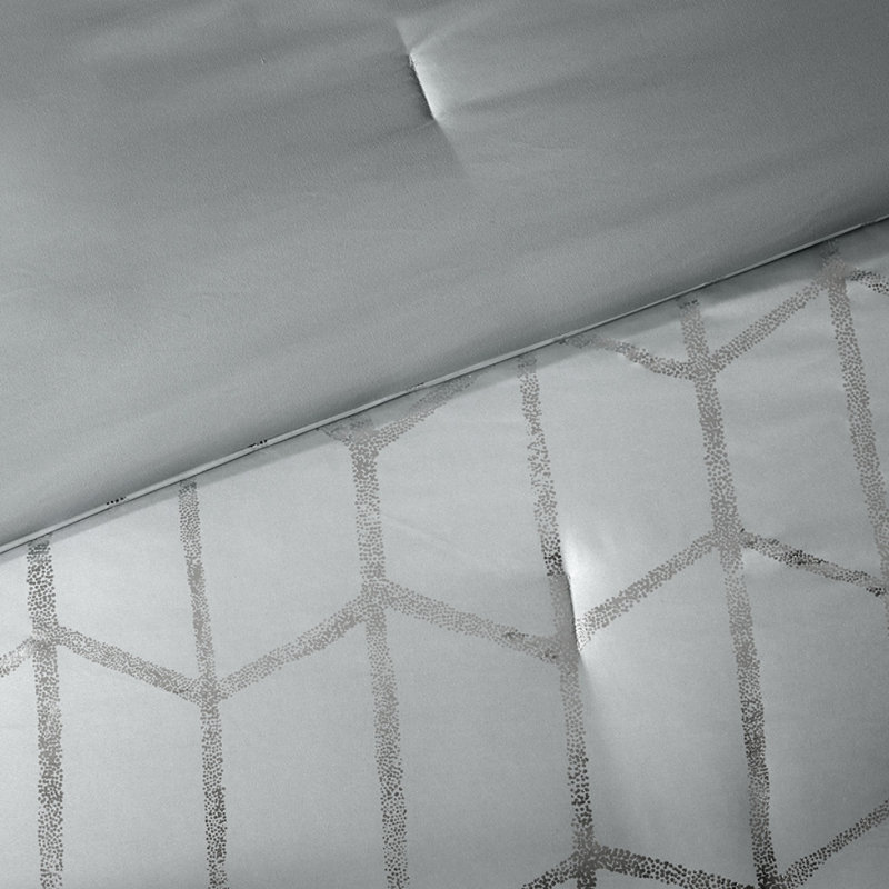 Ensemble d'édredon simple / simple TG, Édredon simple + 3 pièces supplémentaires, Gris/argent