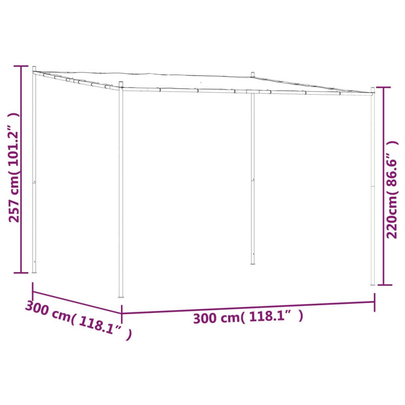 vidaXL Gazebo Beige Fabric (100% polyester) with PA coating Large