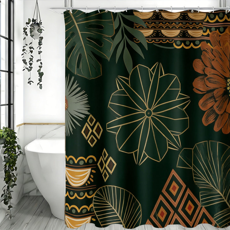 Rideaux de douche avec crochets inclus, H 72 po x l 66 po