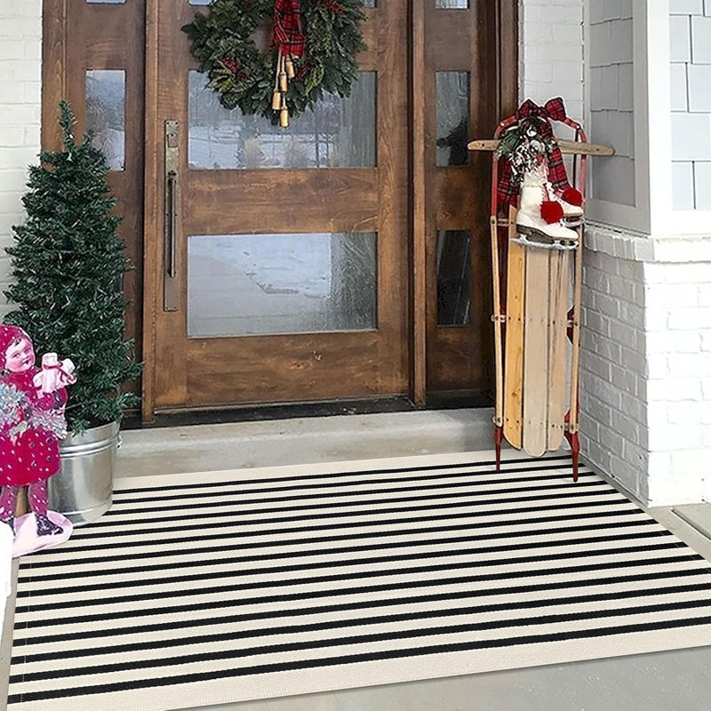Beige Striped Carpet