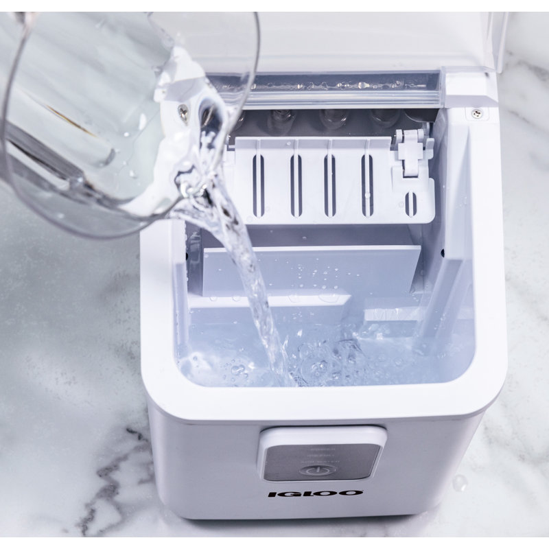 Igloo 26lb Self Cleaning Ice Maker Aqua, Silver