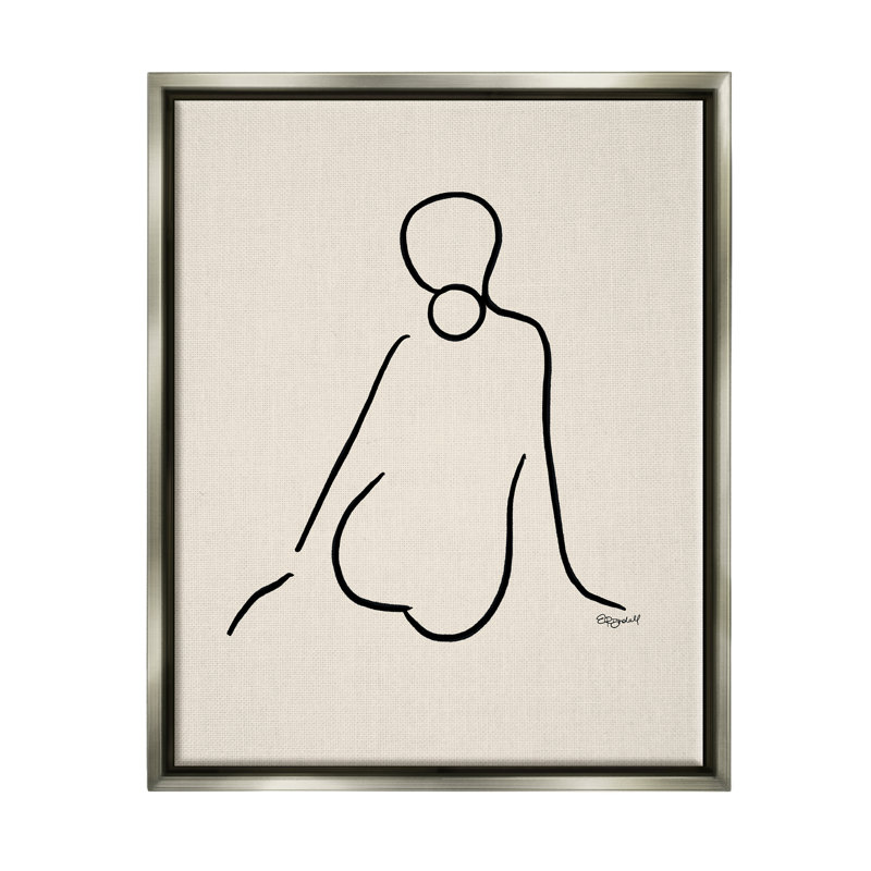 "Femme assise sur une ligne de griffonnage", "Floater", impression sur toile, H 31 po x l 25 po x P 1,7 po
