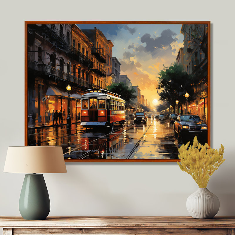 «New Orleans Cityscape Comes Alive At Night I - New Orleans», reproduction sur toile encadrée, H 24 po x l 32 po x P 1 po