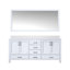 Meuble-lavabo double P 22 po, comptoir en quartz blanc et miroir 28 po-869560074-869560076