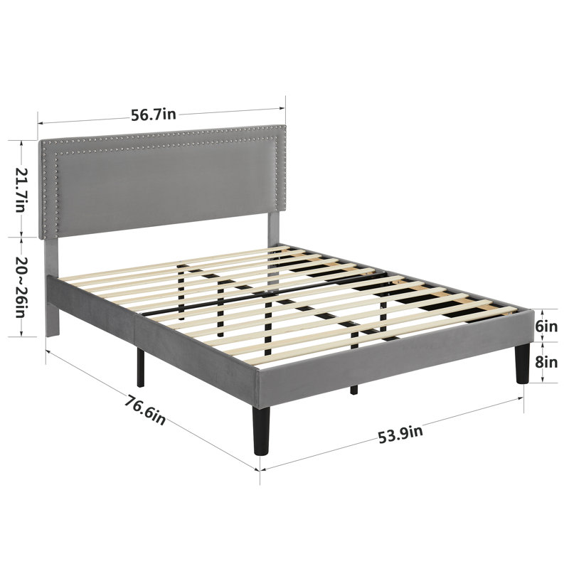 Maybee Steel Piece Bedroom Set, Gray, Full/Double