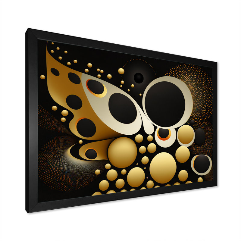 " Golden Circular Universe II ", Black Single Picture Framed, 12" H x 20" W x 1" D