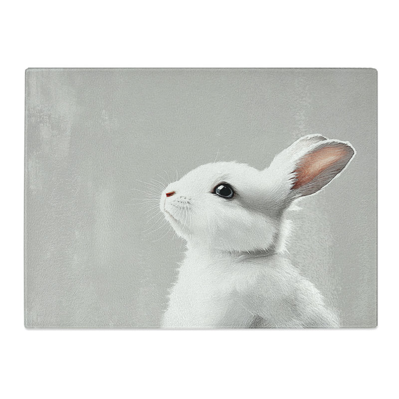 Rabbit Graphic  Glass Chopping Board