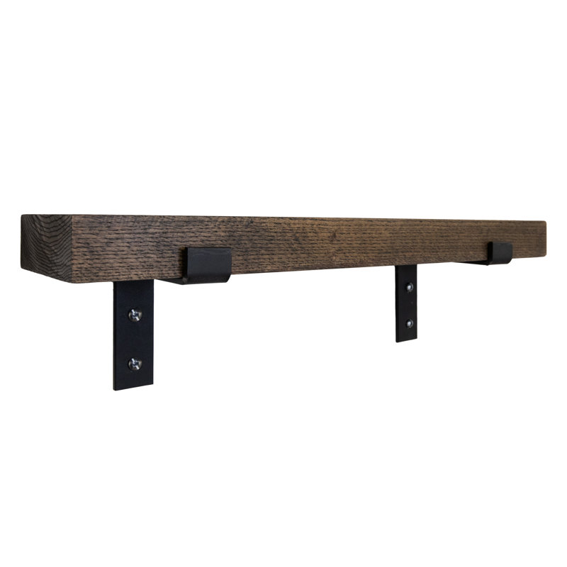 Rayne Red Oak Bracket Shelf, Ebony, 2" H x 28" W x 7" D