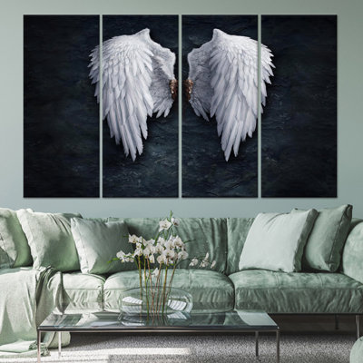 «Banksy Angel Wings», art mural imprimé sur toile abstraite, toile tendue 4P