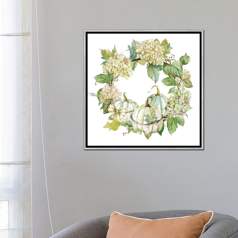 Fin de l'été: Couronne - reproduction d'art murale - toile encadrée, H 26 po x l 26 po, Argent argent