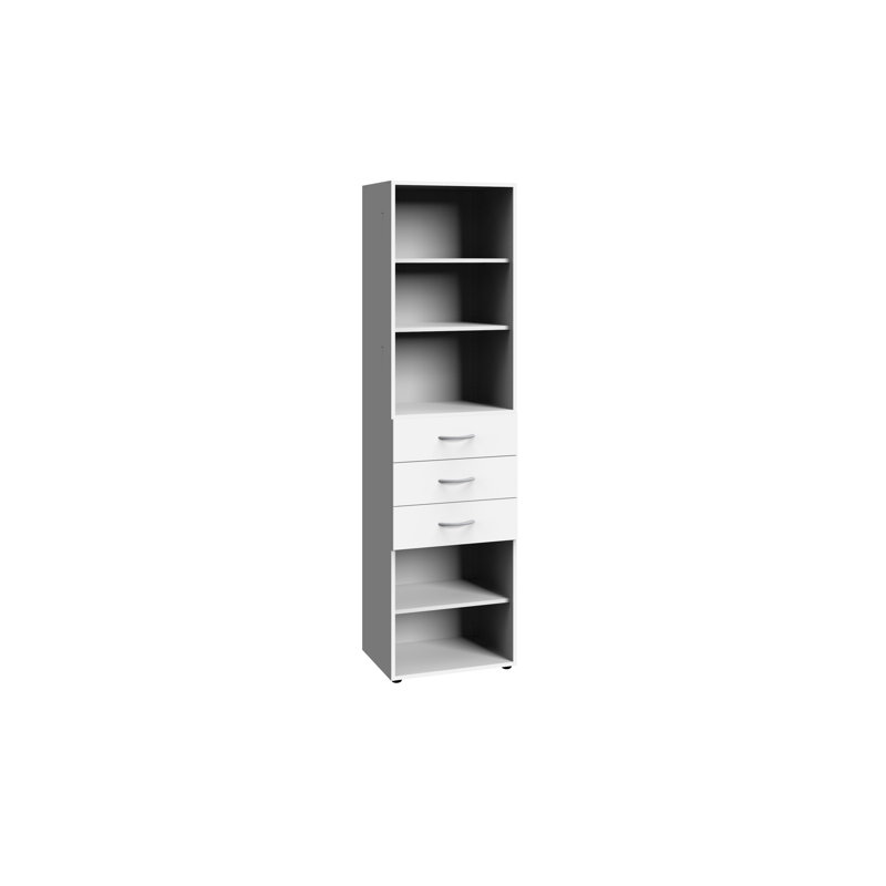 Alfwin Wood Shelving Unit, White, 185cm H x 50cm W x 40cm D