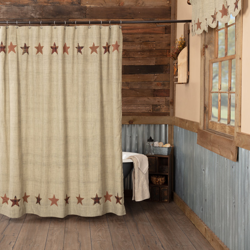 Abilene Star Cotton Geometric Single Shower Curtain
