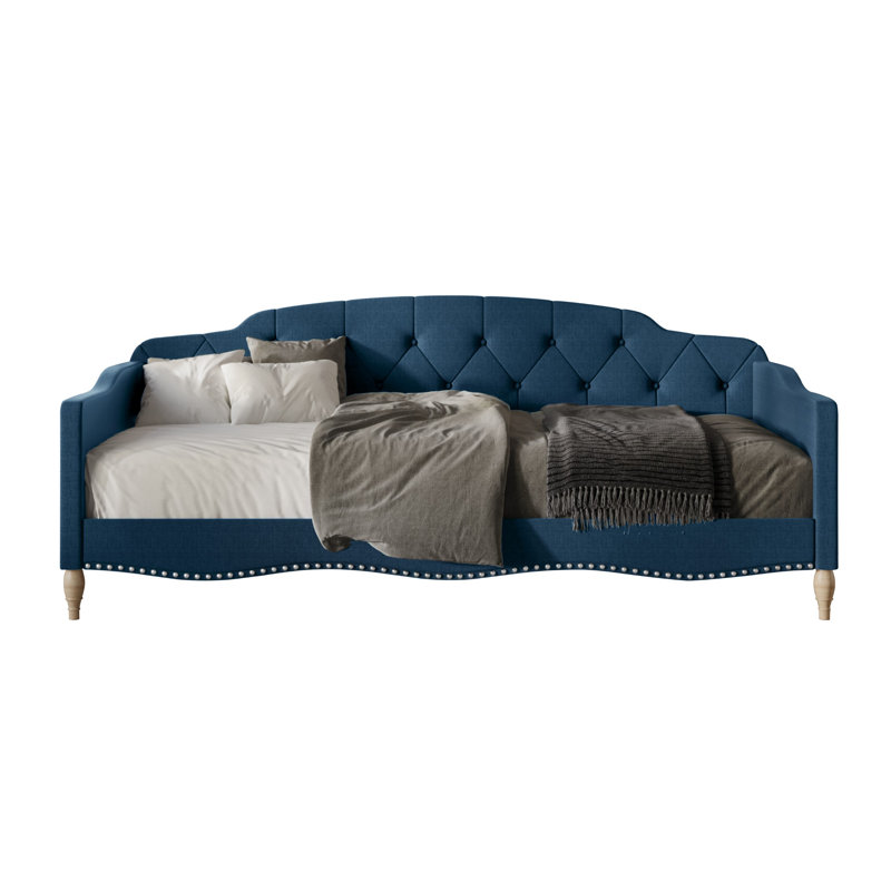 Clotee Twin Size Daybed in Linen, Blue Linen