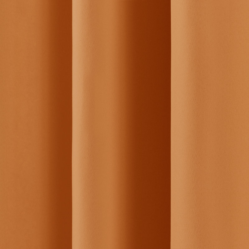 Adina Sevan Solid Thermal Grommet Curtain Panels, 52"W x 120"L, Orange