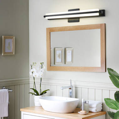 George Stevenson Stillehavsøer Søjle Ebern Designs Barika Modern Bathroom LED Vanity Light Fixtures - Adjustable  Matte Black Wall Lights Over Mirror | Wayfair