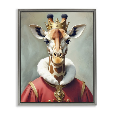 «Girafe King Regal Portrait Floater», art mural par Kim Allen