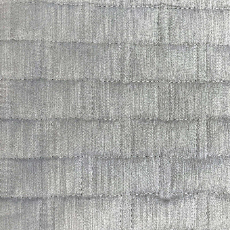 BedVoyage Quilted Standard Sham Set - Viscose from Bamboo + Cotton - Piped Edges & Zippered Enclosure - Standard, Silver