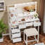 Ensemble coiffeuse avec miroir lumineux Ipava-1554533198