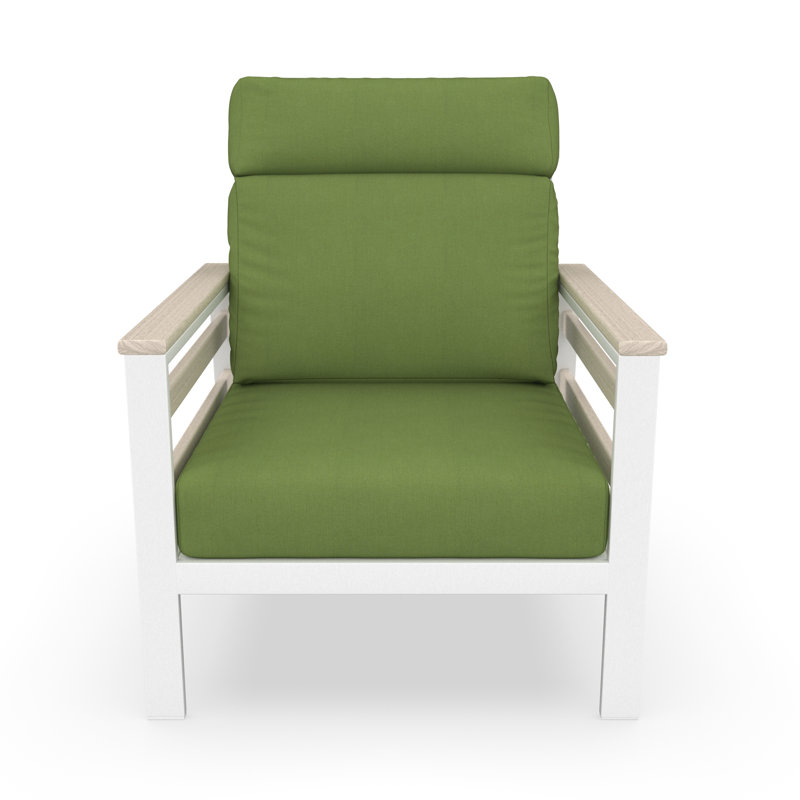 Townsend Metal Outdoor Lounge Club Chair With Sunbrella Cushion, Spectrum Cilantro