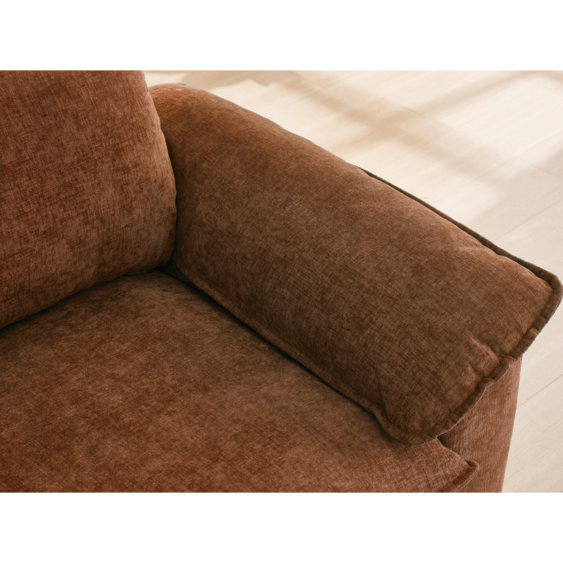 Canapé rembourré de 51 po de largeur, Chenille brun