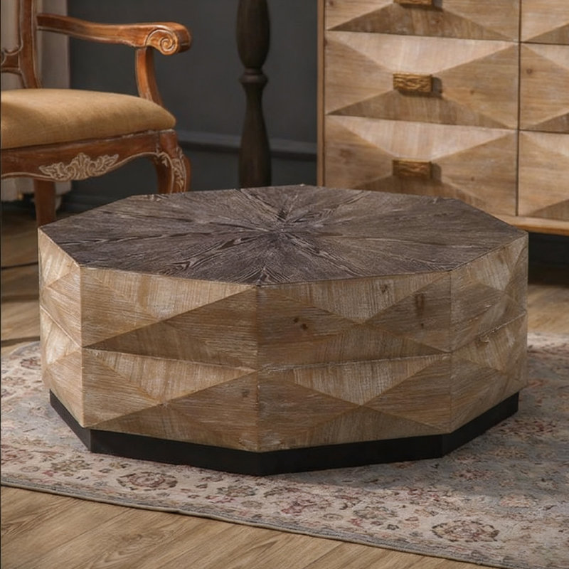 Table basse rétro en bois manufacturé massif