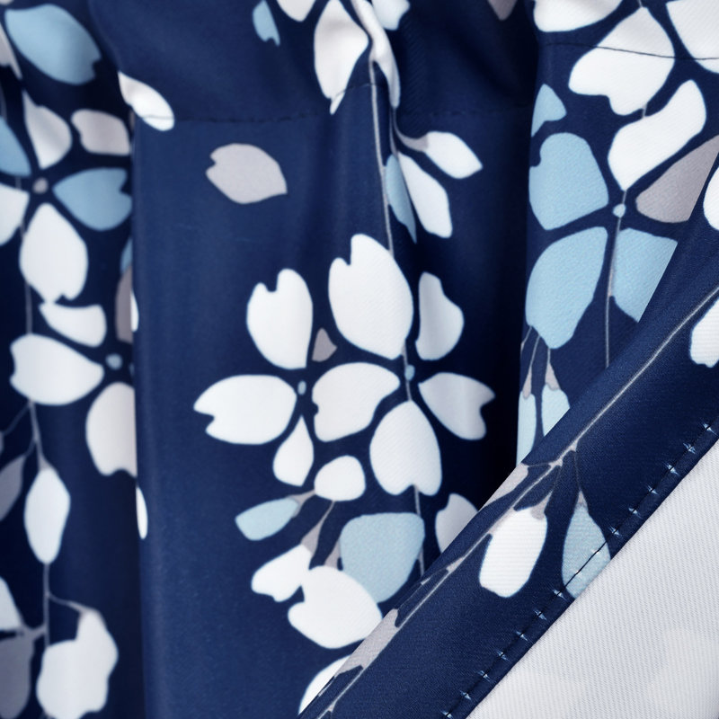 Floral Tailored Window Pelmet, Navy