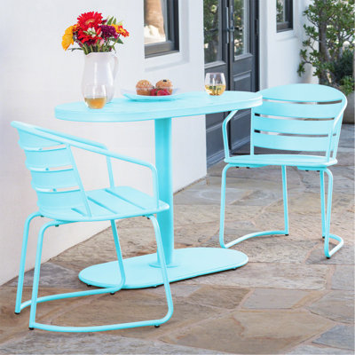 Bistro Set - Matte Light Blue