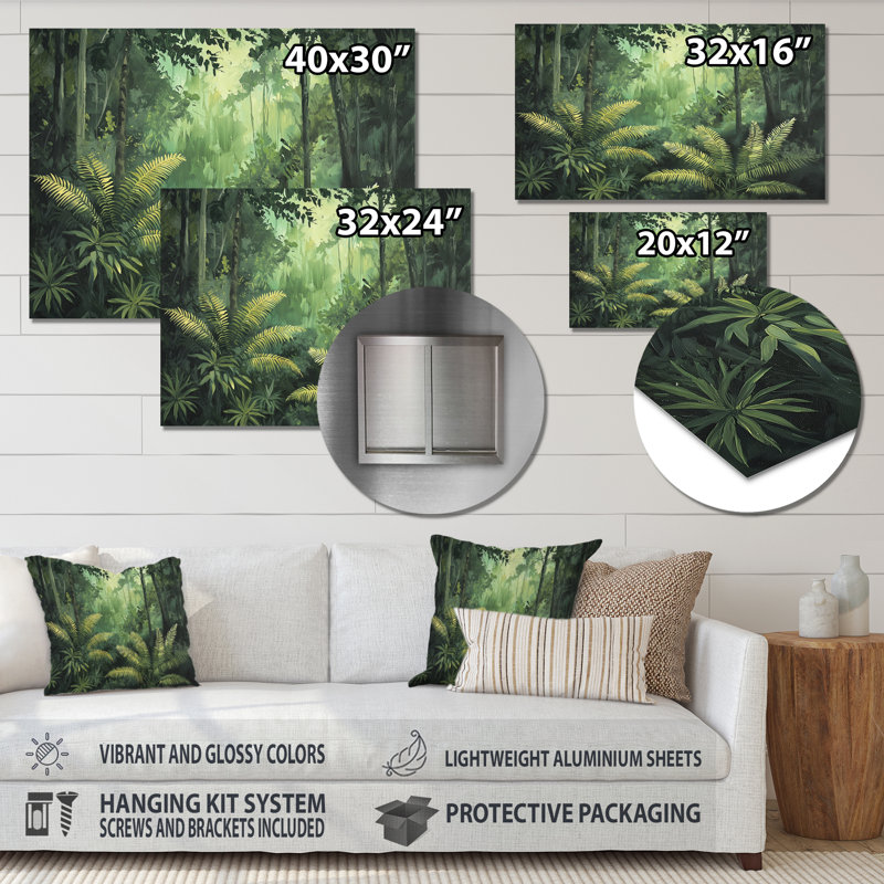 «Jungle Forest In Tropic II», impression sur toile, paysages, H 12 po x l 20 po