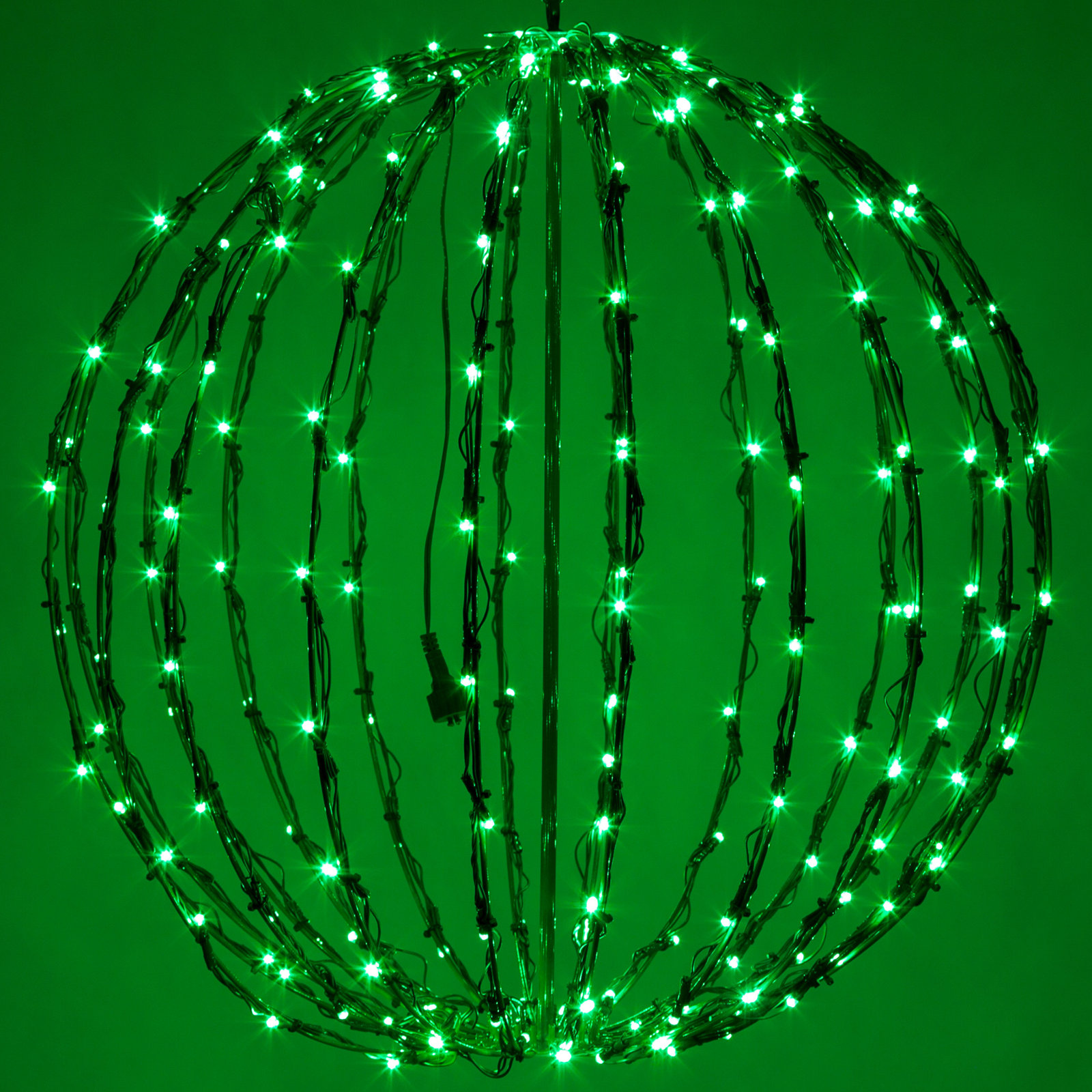 Fold-Flat LED Metal Lighted Outdoor Decoration, 20" H x 20" W x 20" D, Green