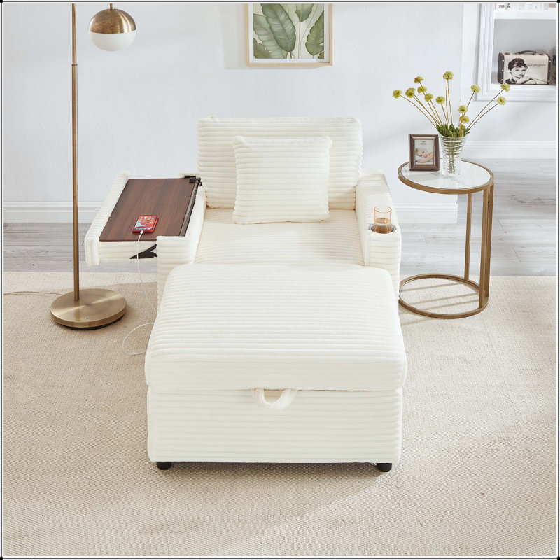 Canapé avec repose-pieds Fluffy, White