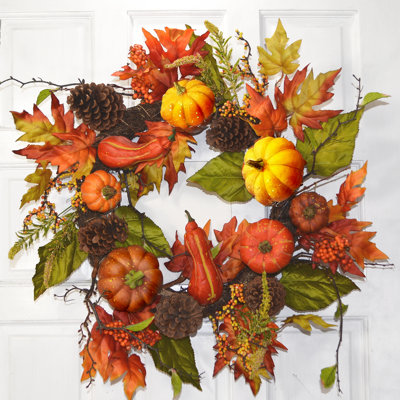 24 " Handmade Mixed Greenery Wreath