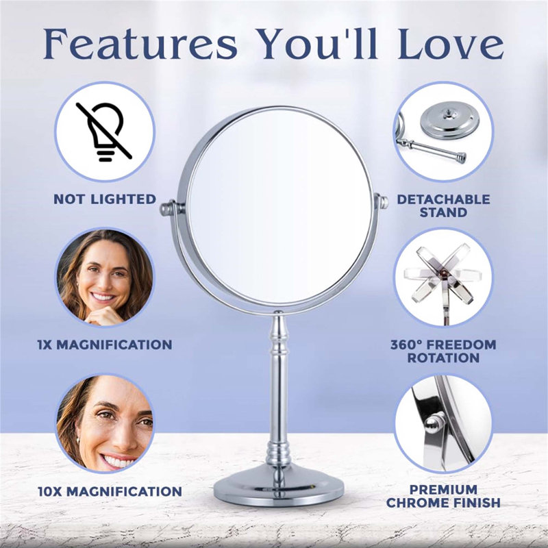 Demetrias Metal Mirror, 38cm H x 20cm W, Chrome
