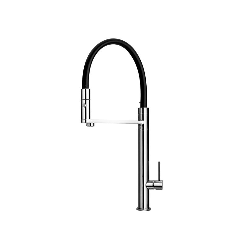 Single Handle Pull Out Faucet with Silicon Spout and Sprayer, Brushed Nickel