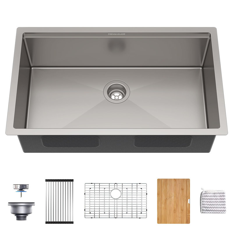 Évier de cuisine encastré à la main 32 po x 19 po 32 po x 19 po SUS304