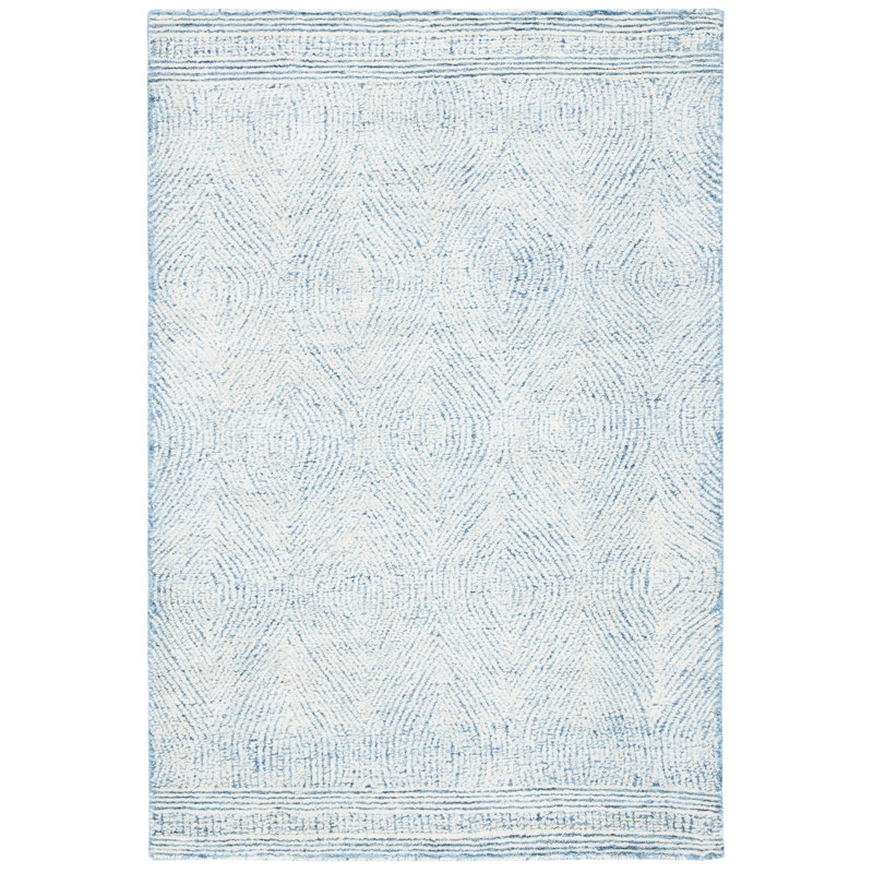 Caedan Geometric Shapes Wool Hand Tufted Area Rug, Rectangle 69 x 122 cm