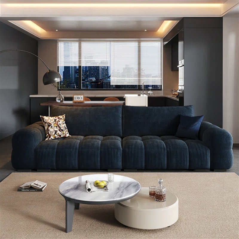 Canapé moderne en tissu, Bleu très foncé
