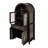 Farmhouse Arched Bathroom Storage Cabinet With Glass Door, 2 Adjustable Shelves & Barn Door Design-1564153801