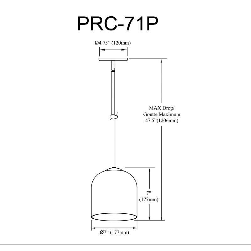 Luminaire suspendu 1 lumière Patrice, Noir mat