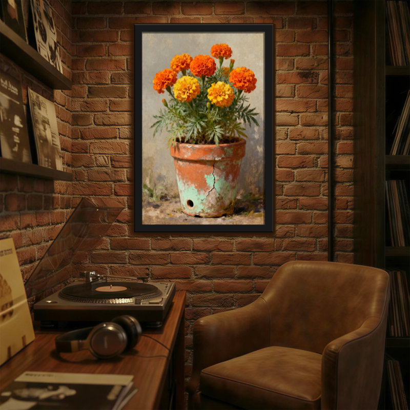 Plantes et fleurs fleurs de souci dans un pot en terre cuite