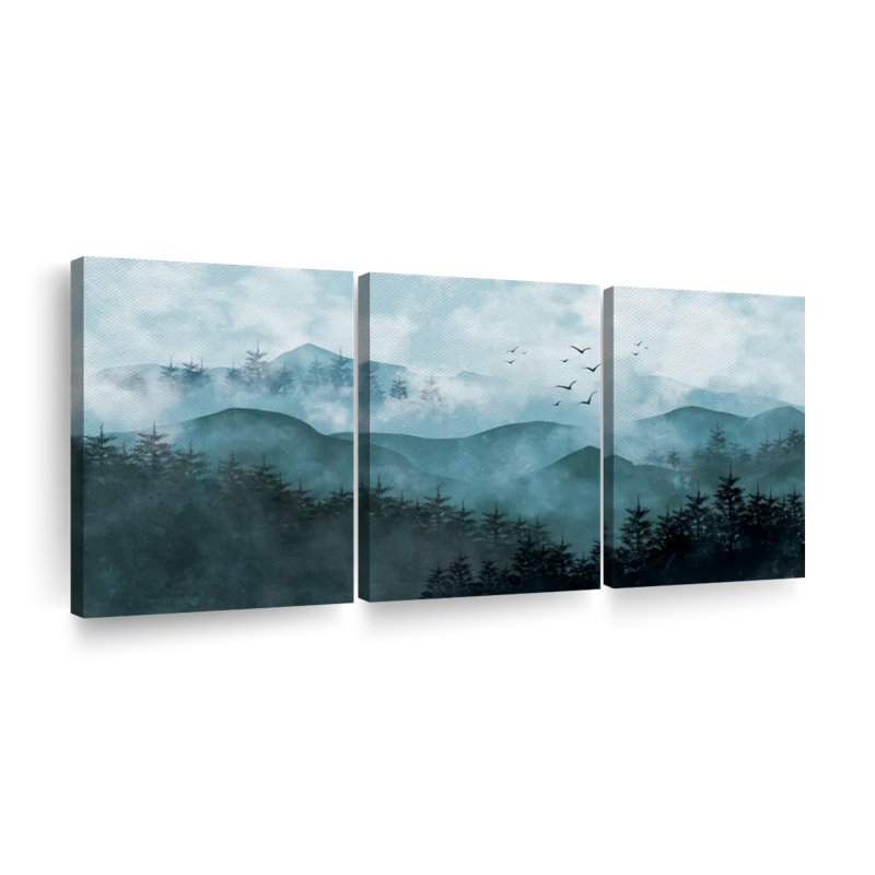 «Mountain Pines», reproduction d'art sur toile, H 30 po x l 62 po x P 1,25 po