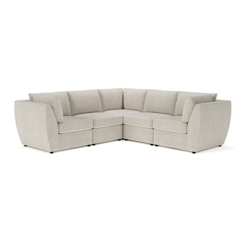 Caldwell 5-Piece Modular Upholstered Sectional, Ticket Ash
