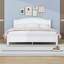 King Wooden Platform Bed with Headboard and Slats-975165741