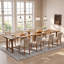 Table de salle à manger rectangulaire de style campagnard en bois massif de 180 cm (70,9 po) avec pieds incurvés pour 6 personnes
