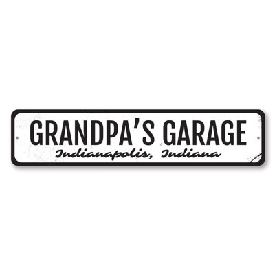 Grandpas Garage Custom Aluminum Sign