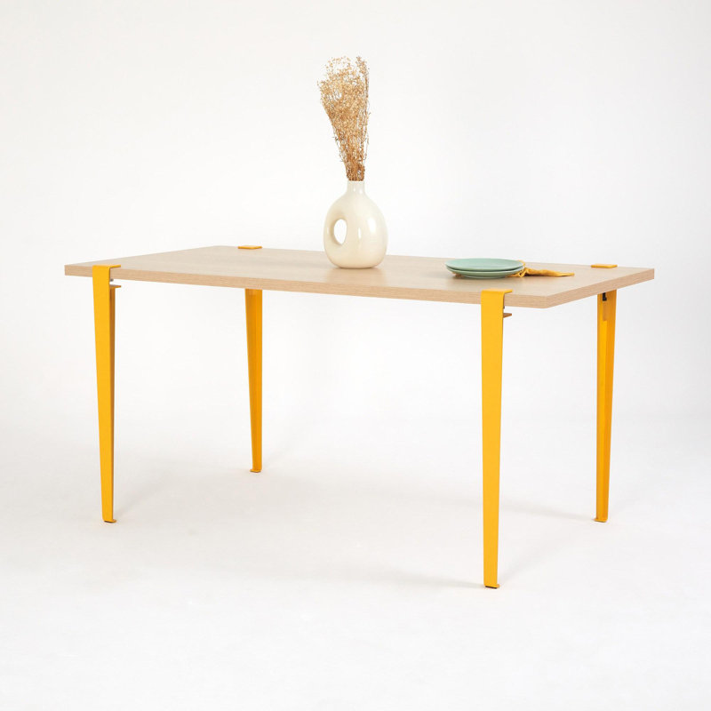 Table repas, H 29,48 po x L 29,48 po x l 58,95 po, Brun, Jaune