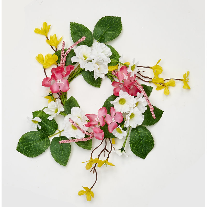 Forsythia Daisy Candle Ring , Pink