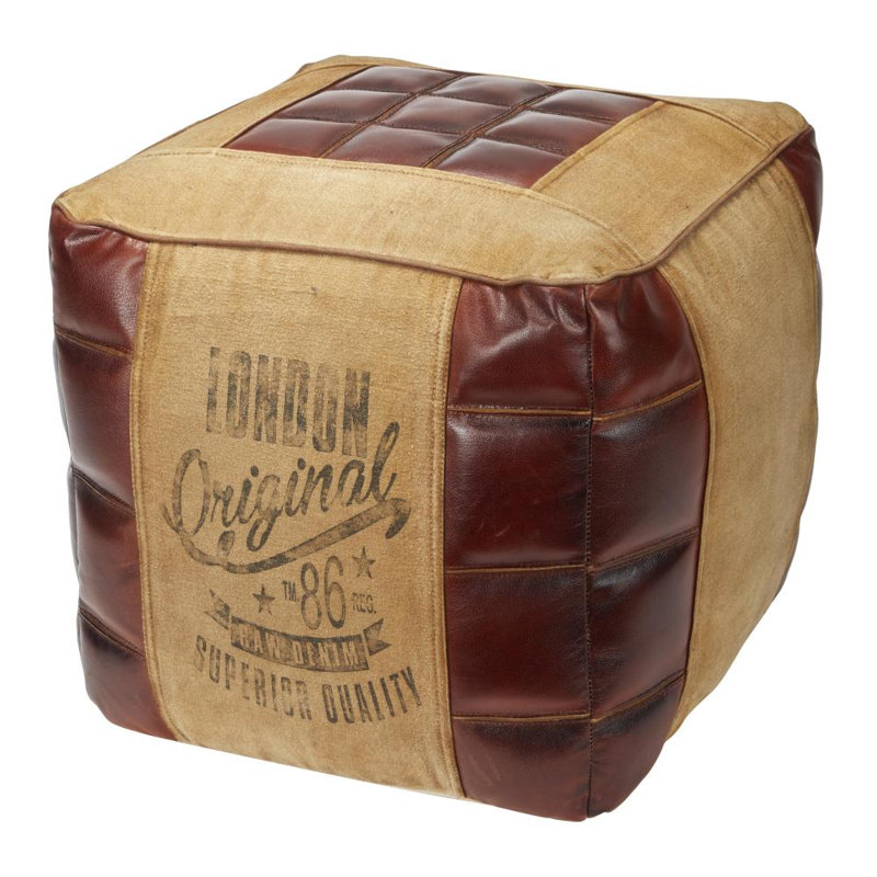 Pouf en toile avec étoiles, Brun